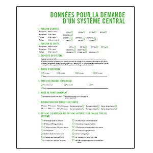 Renseignements requis pour une demande de système central