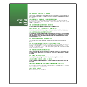 Descriptions des options des systèmes centraux EMEX