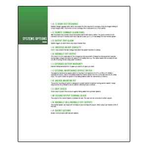 EMEX Central Systems - Option descriptions